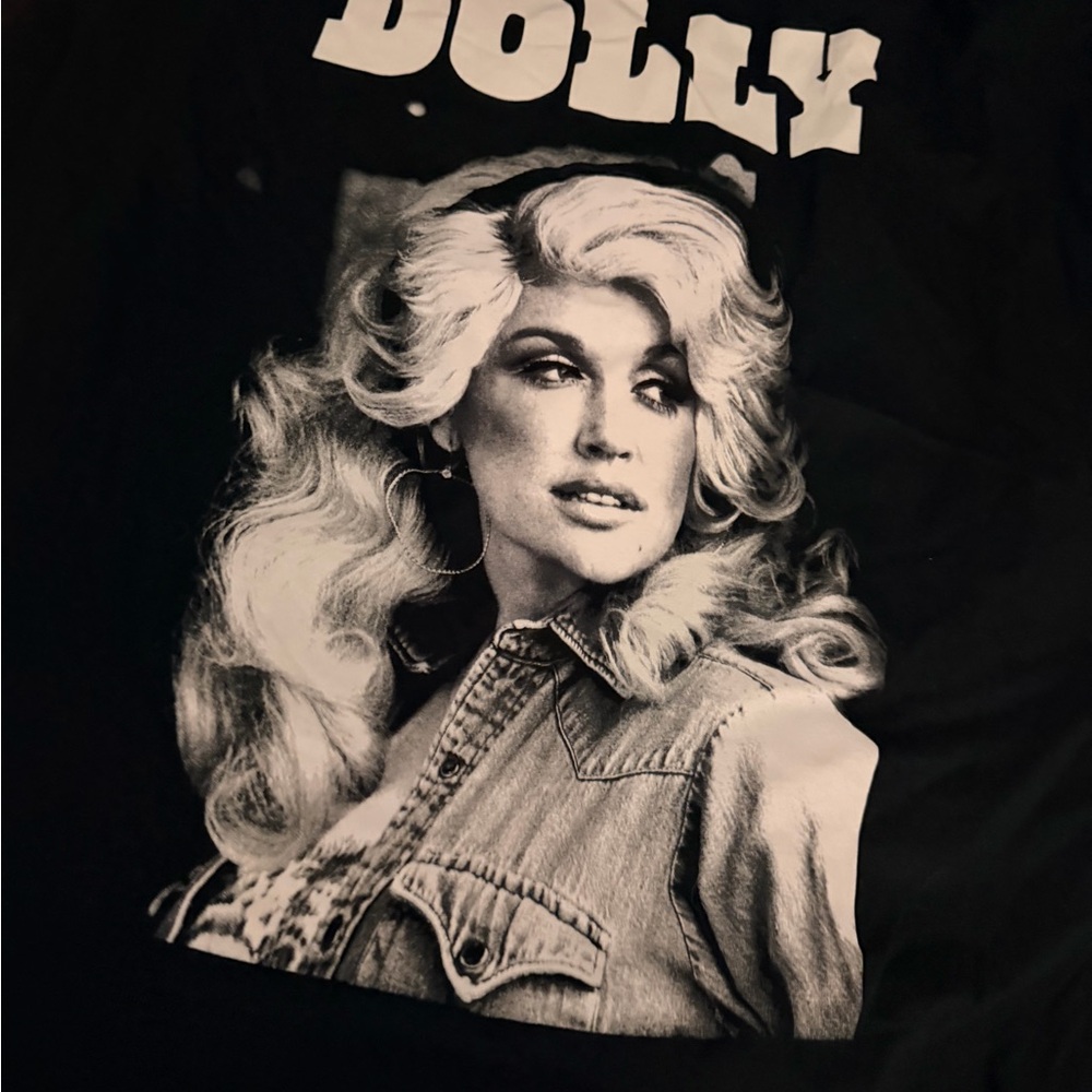 Dollcake Black Tee with White Dolly Script and Butterfly